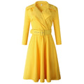 African Slim Waist Sexy A-Line Skirt Shirt Collar Dress With Belt - melvincucci