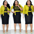 African Woman's Lace Stitching Dress Two-Piece Suit - melvincucci