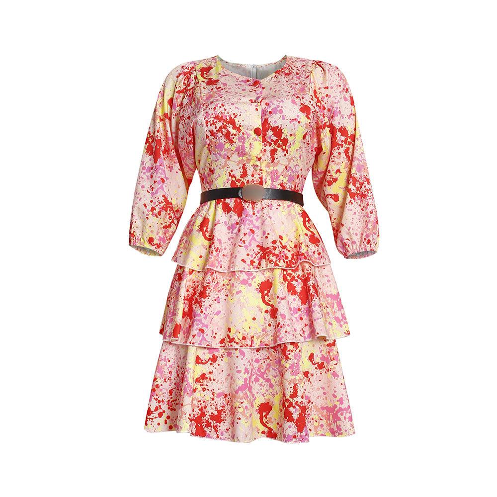 African Women Print Cake Dress Party Evening Dress Dresses - melvincucci