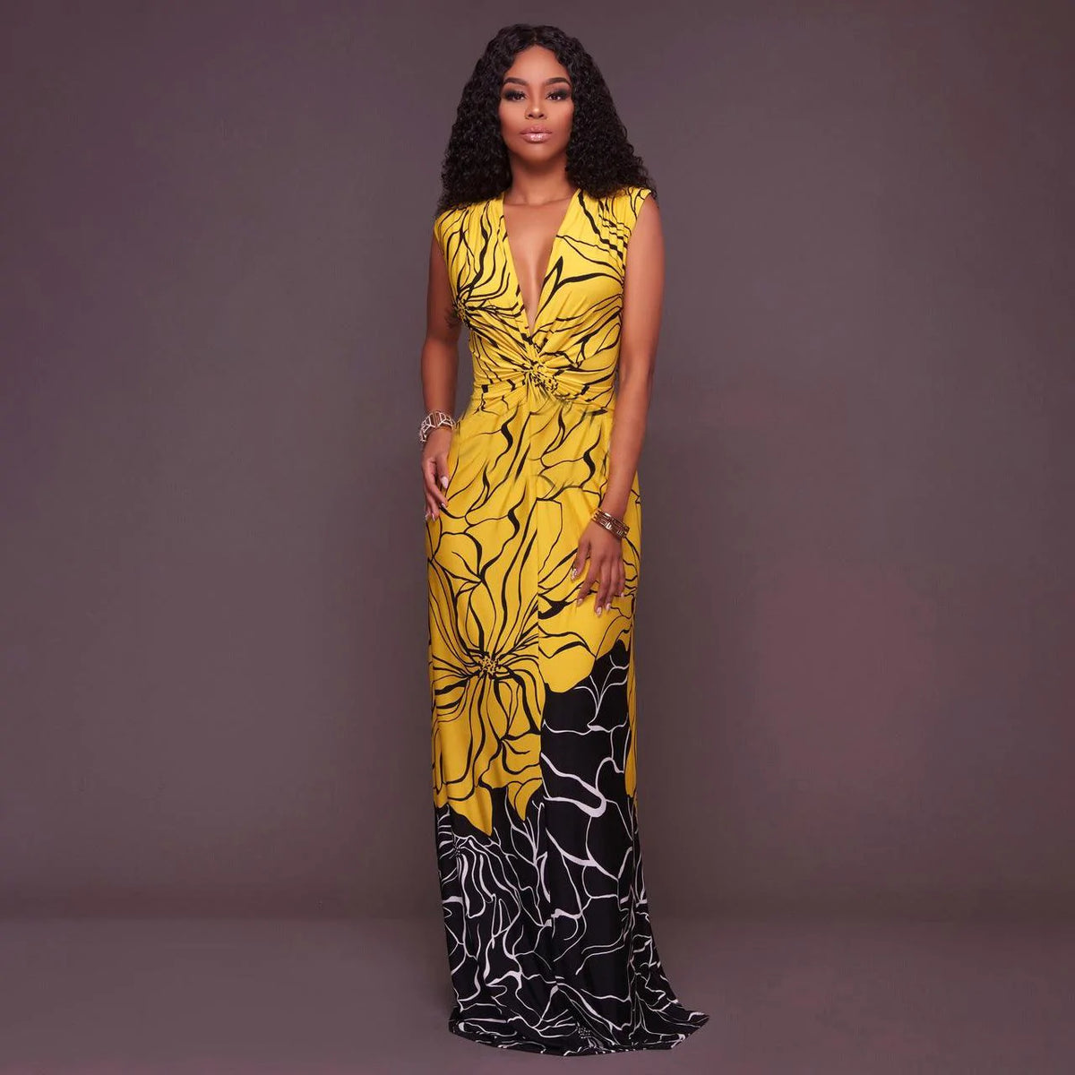African Women's Dress Dashiki African Print Large Sleeveless Extra Long Summer Dress - melvincucci