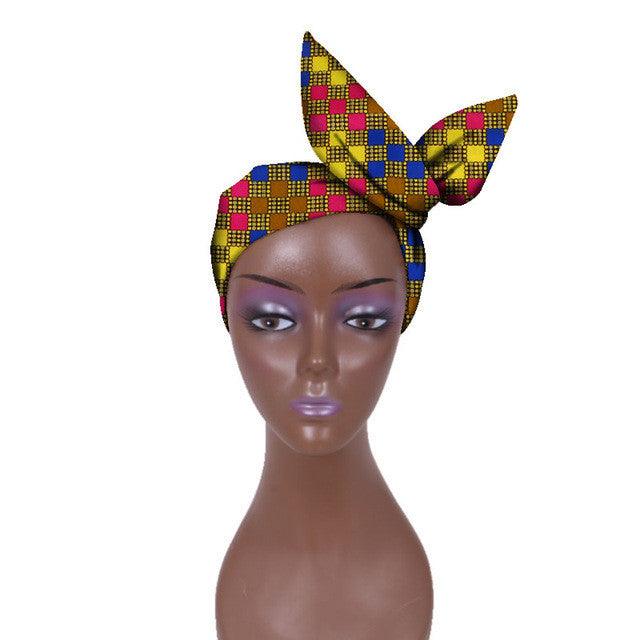 African Women Wax Cloth Cotton Turban - melvincucci