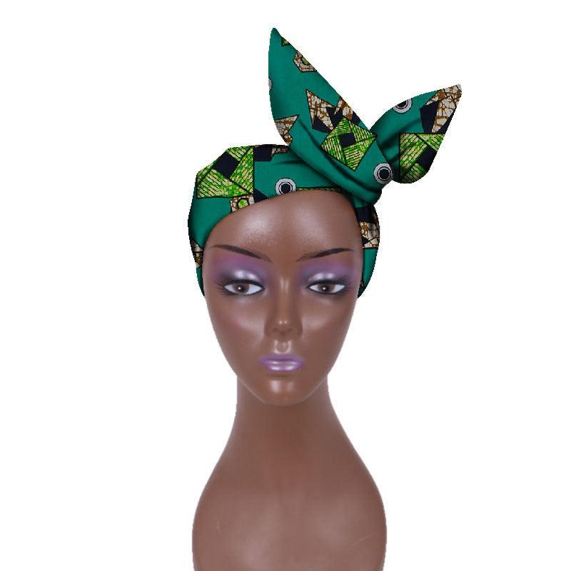 African Women Wax Cloth Cotton Turban - melvincucci