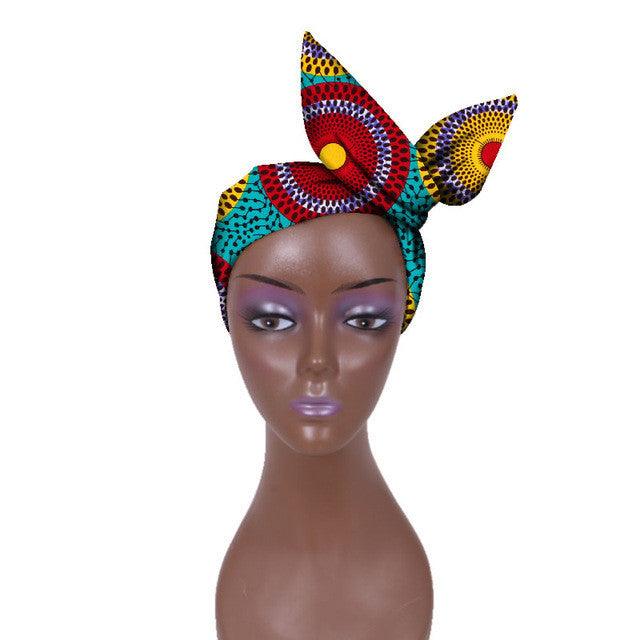 African Women Wax Cloth Cotton Turban - melvincucci