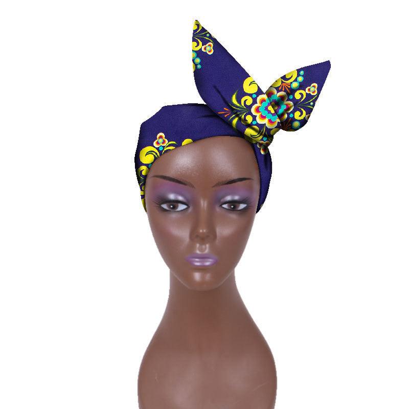 African Women Wax Cloth Cotton Turban - melvincucci