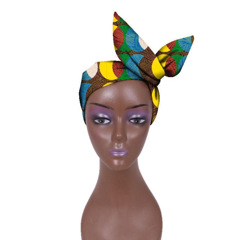 African Women Wax Cloth Cotton Turban - melvincucci