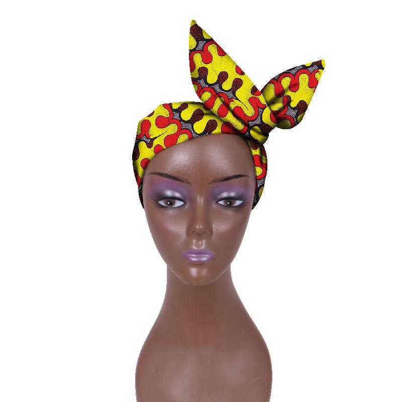 African Women Wax Cloth Cotton Turban - melvincucci
