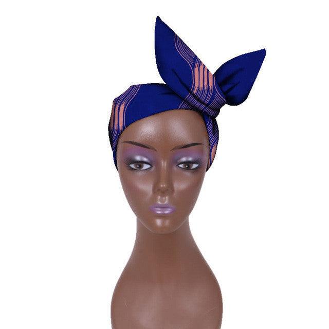 African Women Wax Cloth Cotton Turban - melvincucci
