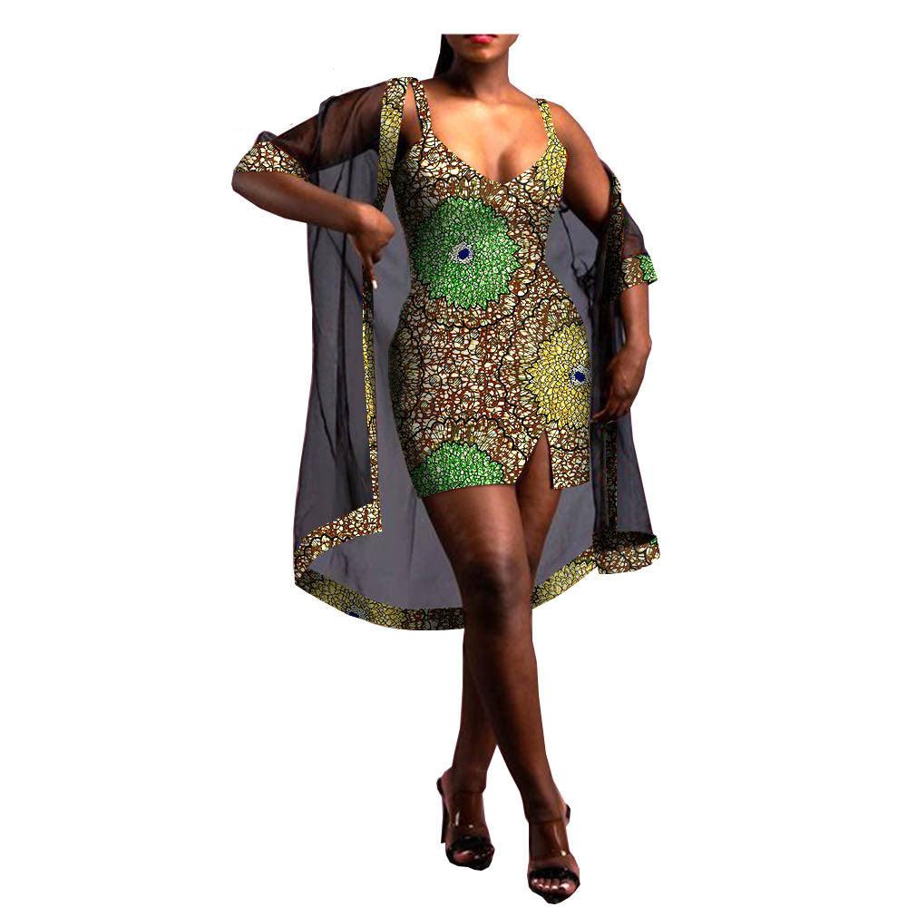Amazon Aliexpress Two-Piece African Batik Printed Dress - melvincucci