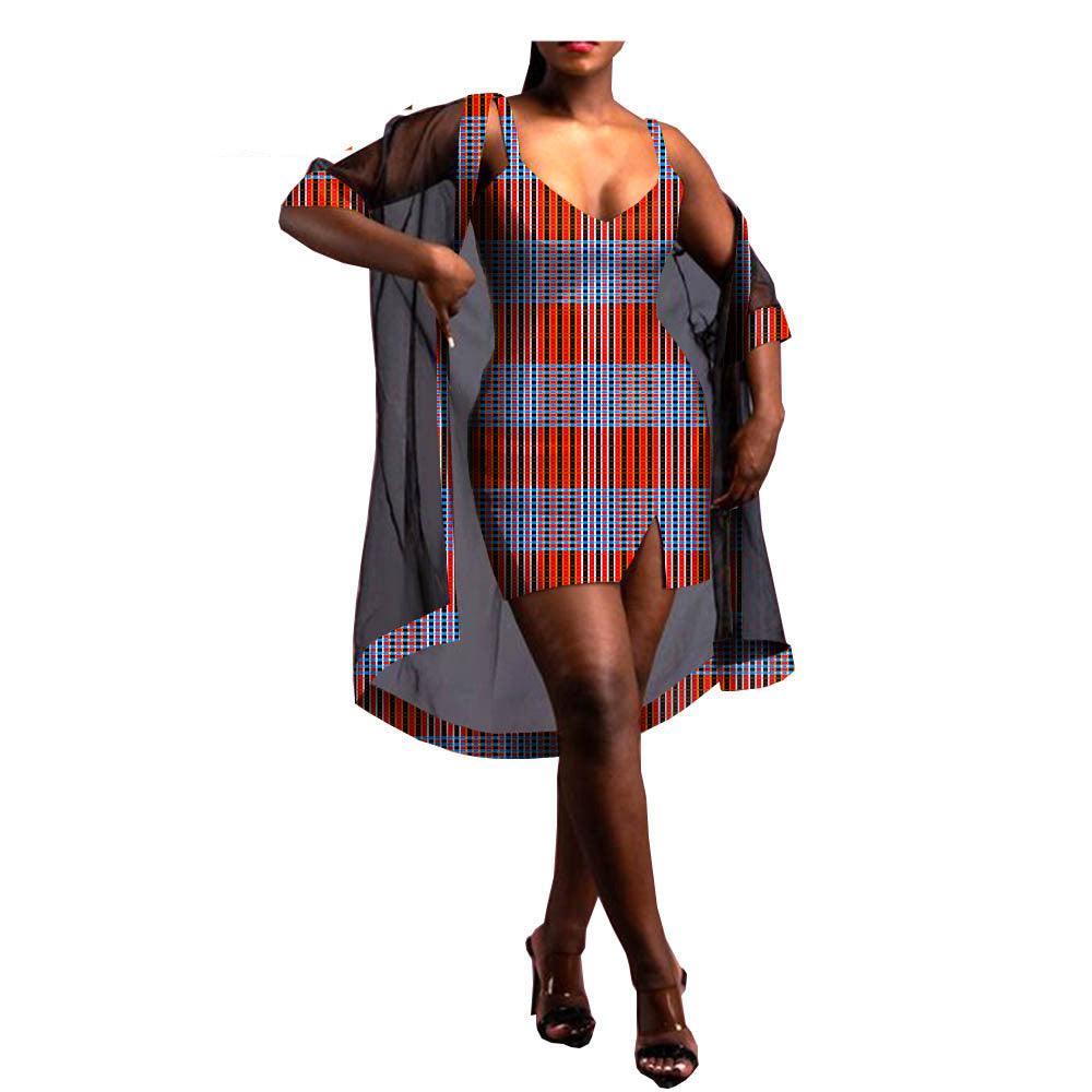 Amazon Aliexpress Two-Piece African Batik Printed Dress - melvincucci