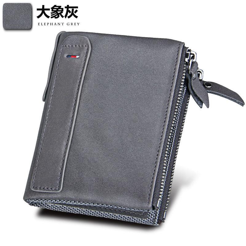 Amazon explosion men crazy horse leather wallet wallet anti-theft brush anti RFID male leather wallet - melvincucci