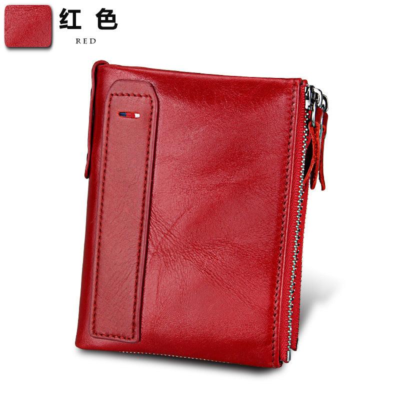 Amazon explosion men crazy horse leather wallet wallet anti-theft brush anti RFID male leather wallet - melvincucci