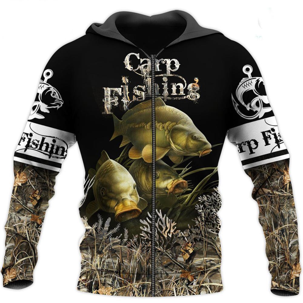Animal Carp Fishing 3D All Over Printed Men Hoodie Harajuku Sweatshirt - melvincucci