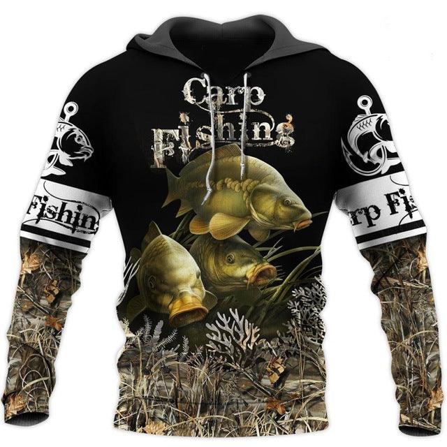 Animal Carp Fishing 3D All Over Printed Men Hoodie Harajuku Sweatshirt - melvincucci