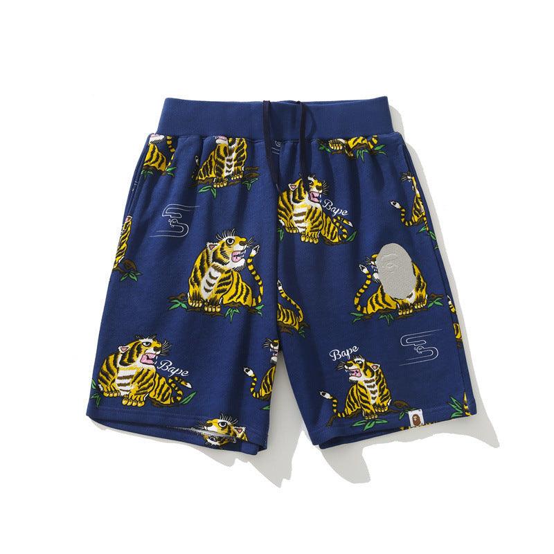 Animal Print Print Shorts For Men And Women Couples Five Minutes Pants - melvincucci