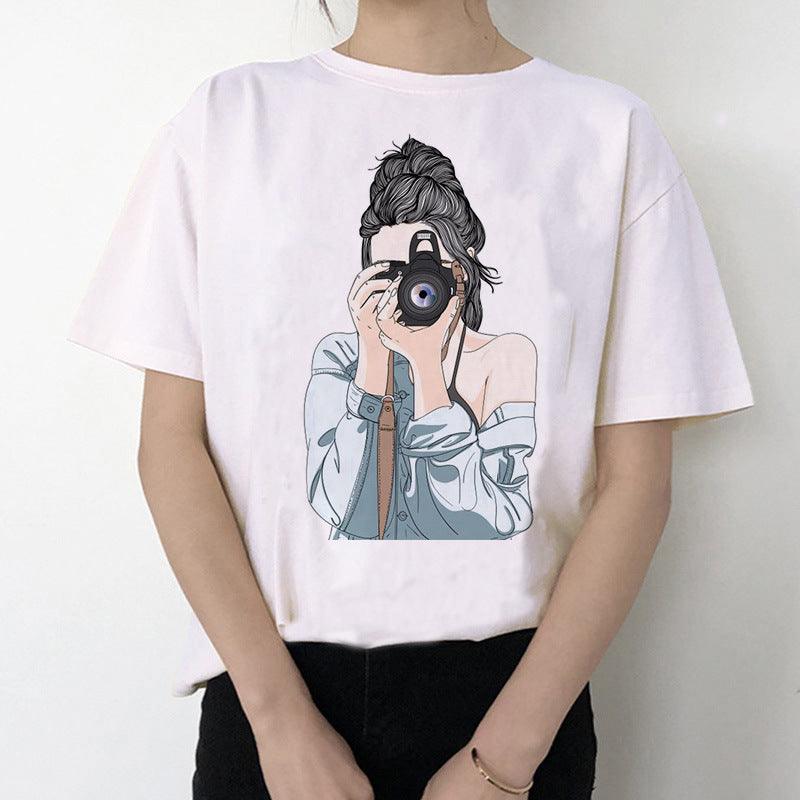 Ariana Grande T Shirt Women 7 Rings Fashion Harajuku T-shirt - melvincucci