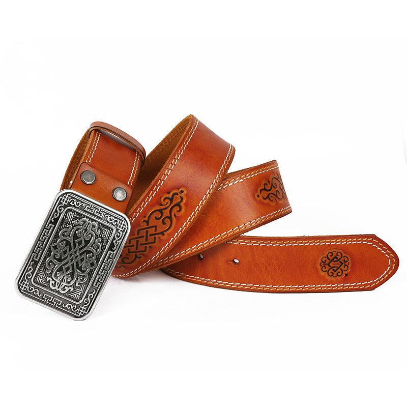 Auspicious Pattern Embossing Of Men's And Women's Belts - melvincucci