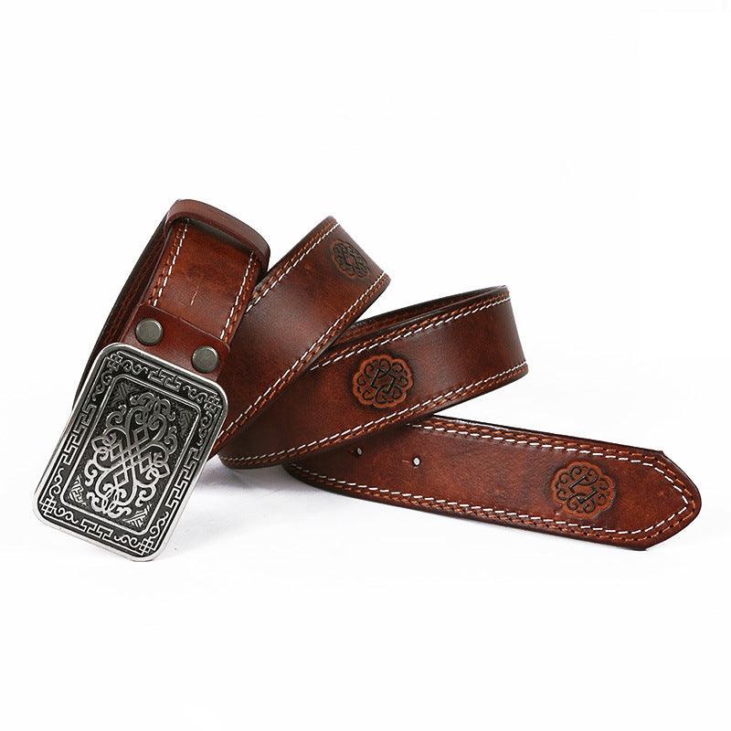 Auspicious Pattern Embossing Of Men's And Women's Belts - melvincucci