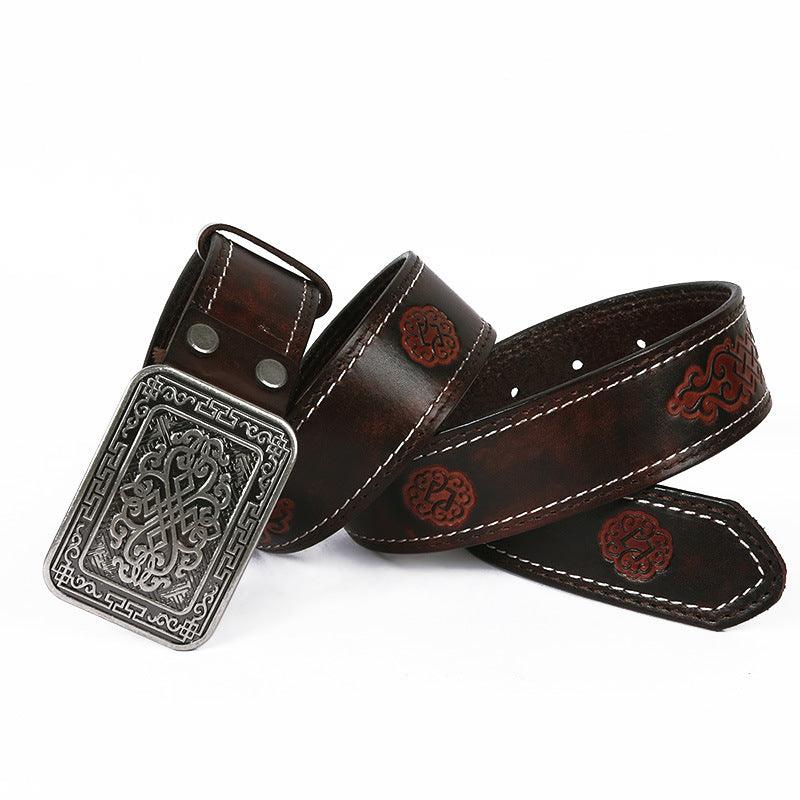 Auspicious Pattern Embossing Of Men's And Women's Belts - melvincucci