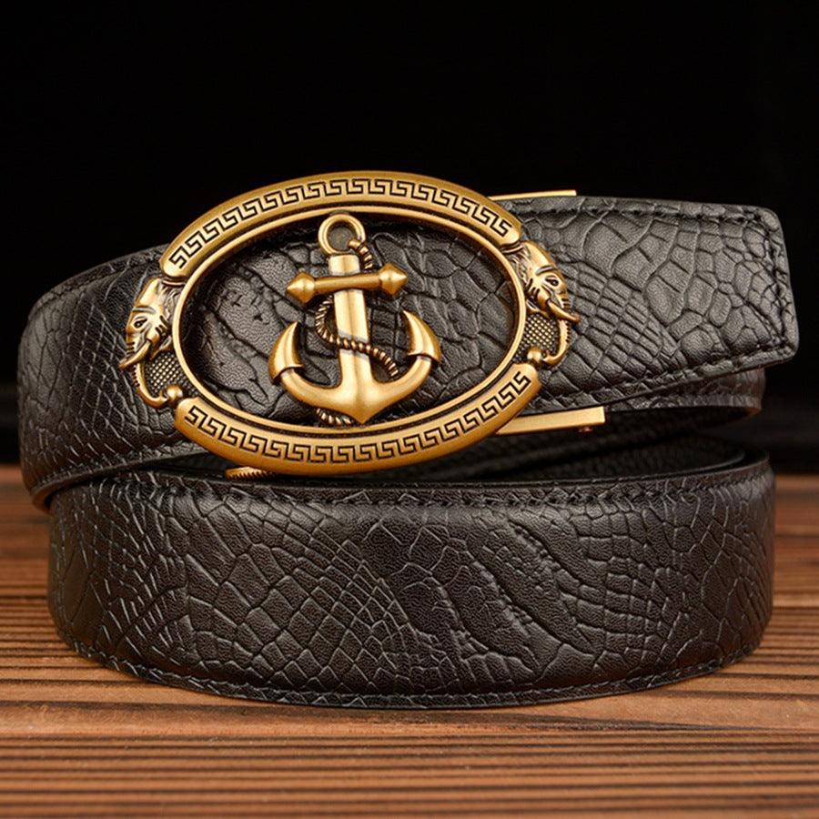 Automatic Buckle Belt Young Men Real Cowhide - melvincucci