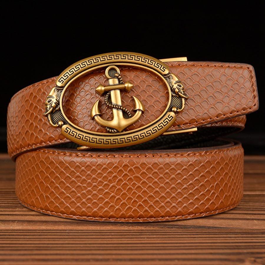 Automatic Buckle Belt Young Men Real Cowhide - melvincucci