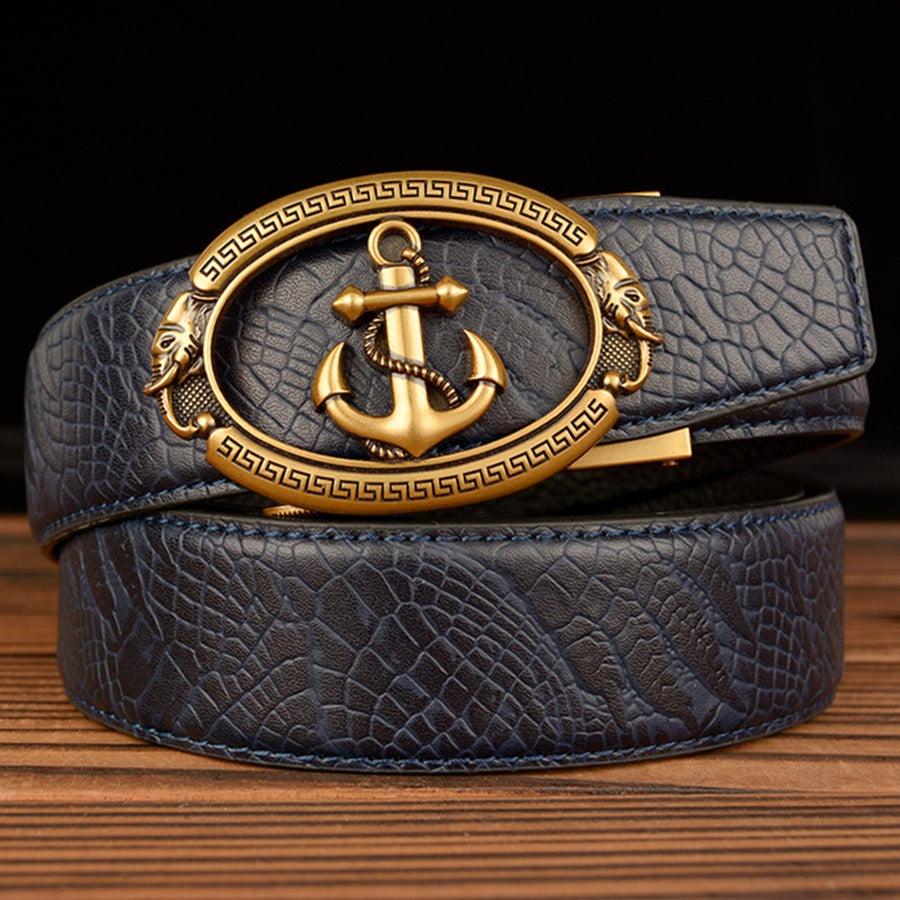 Automatic Buckle Belt Young Men Real Cowhide - melvincucci