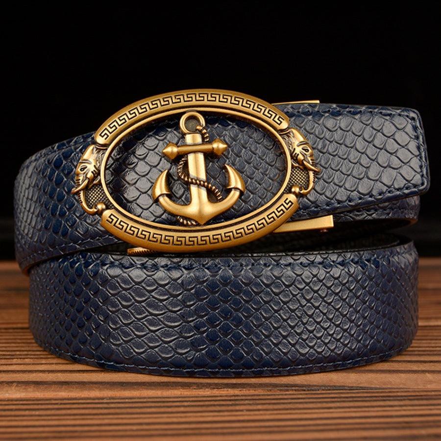 Automatic Buckle Belt Young Men Real Cowhide - melvincucci