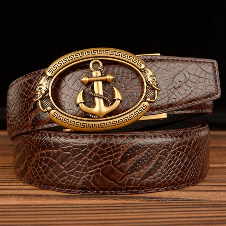 Automatic Buckle Belt Young Men Real Cowhide - melvincucci