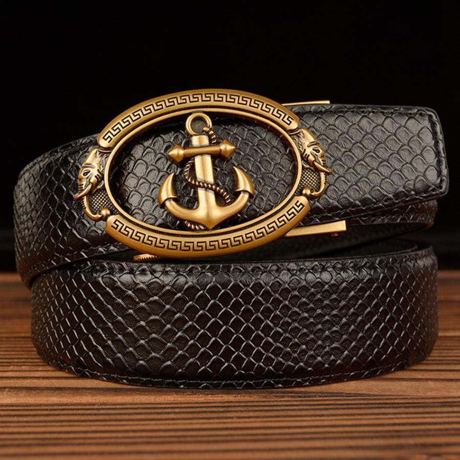 Automatic Buckle Belt Young Men Real Cowhide - melvincucci