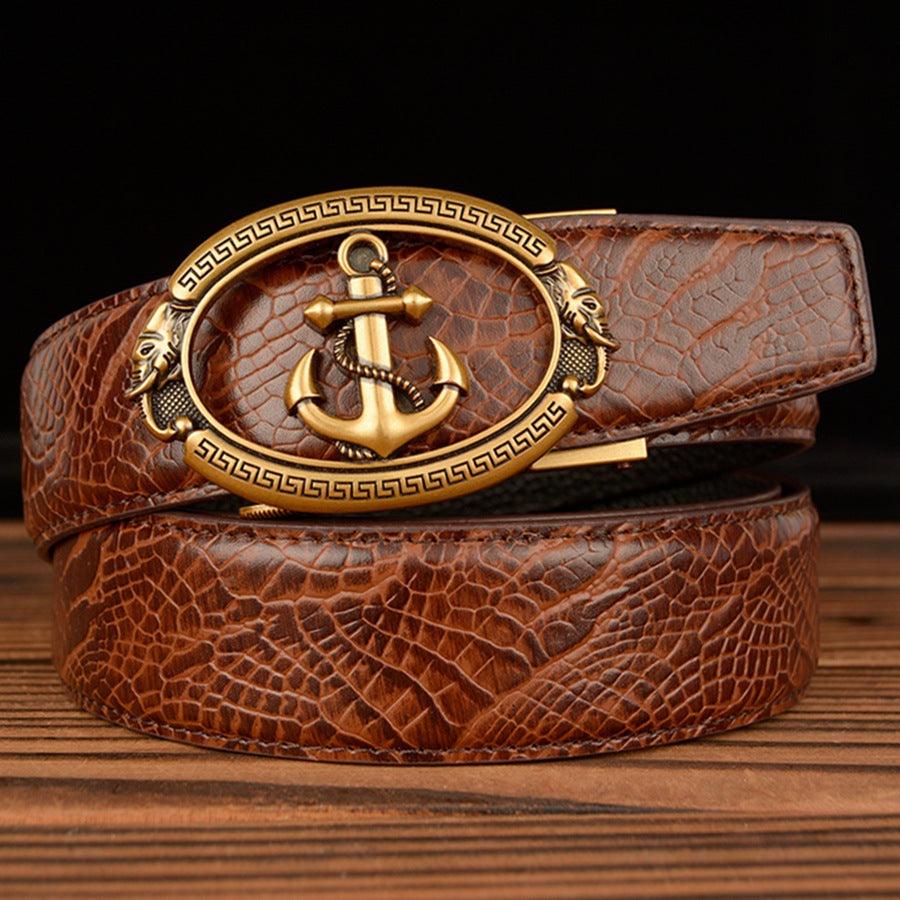 Automatic Buckle Belt Young Men Real Cowhide - melvincucci