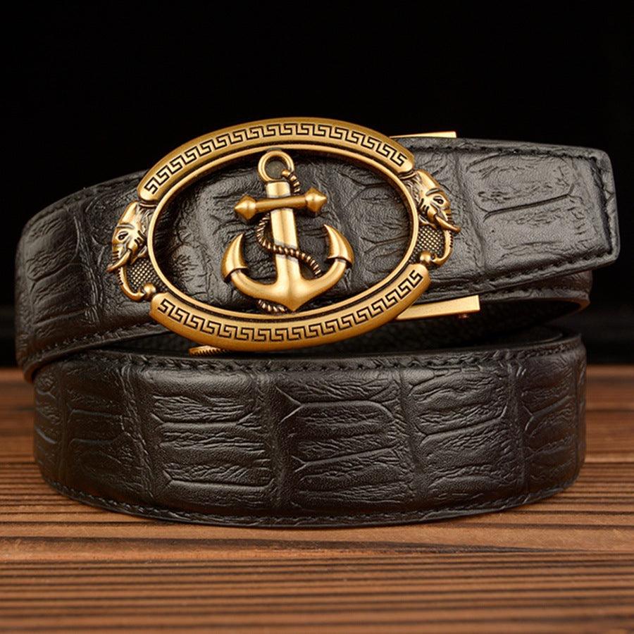 Automatic Buckle Belt Young Men Real Cowhide - melvincucci
