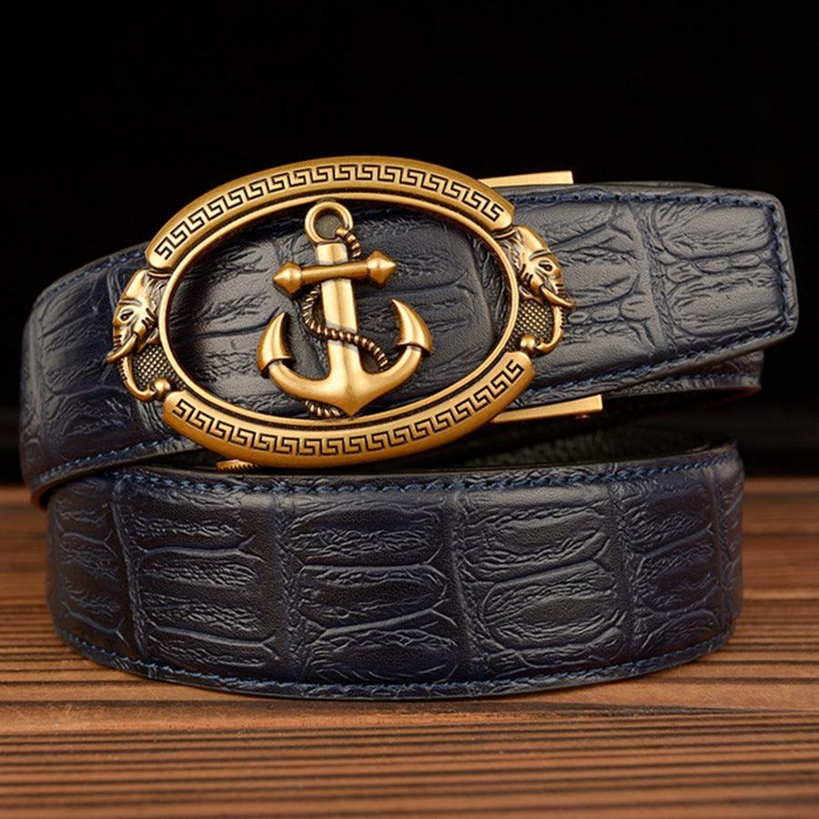 Automatic Buckle Belt Young Men Real Cowhide - melvincucci
