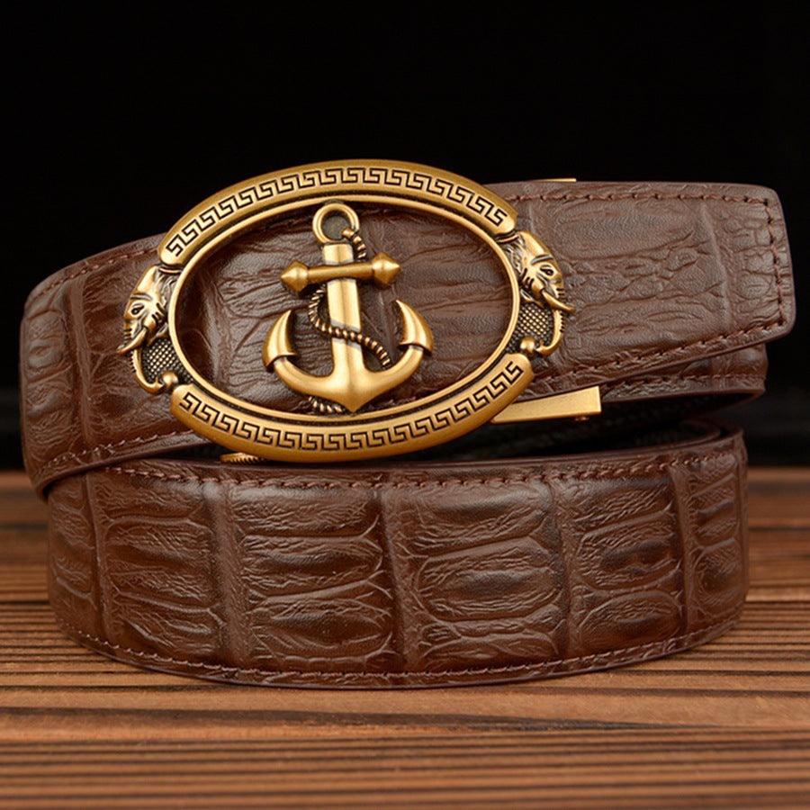 Automatic Buckle Belt Young Men Real Cowhide - melvincucci