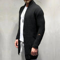 Autumn And Winter 2021 New Foreign Trade Cardigan Sleeve Holes Men'S Wear Medium Length Cardigan Sweater Knitwear - melvincucci