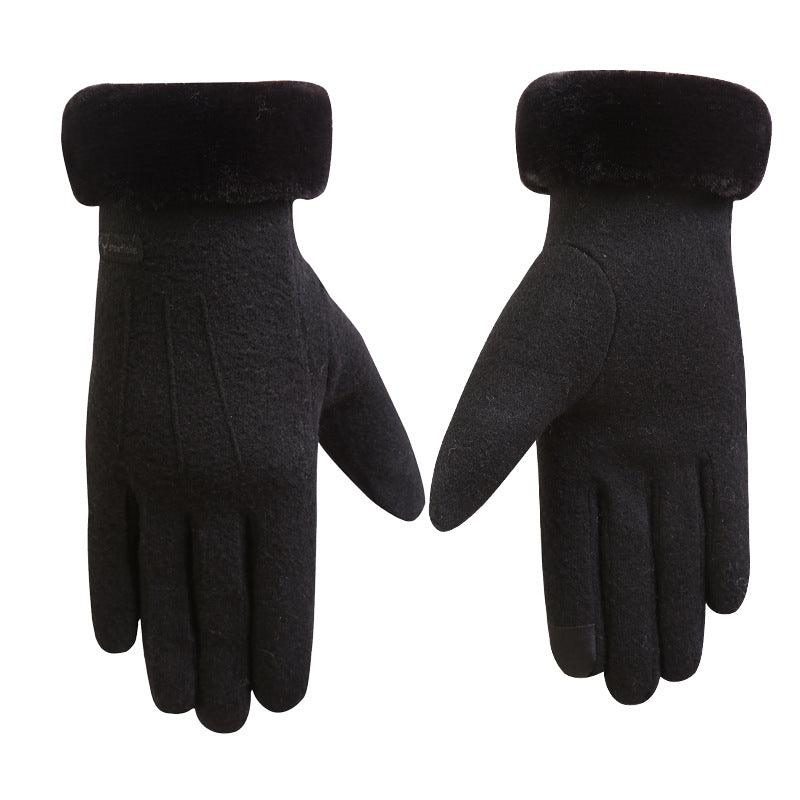 Autumn and winter cashmere full finger gloves women - melvincucci