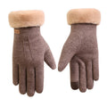 Autumn and winter cashmere full finger gloves women - melvincucci