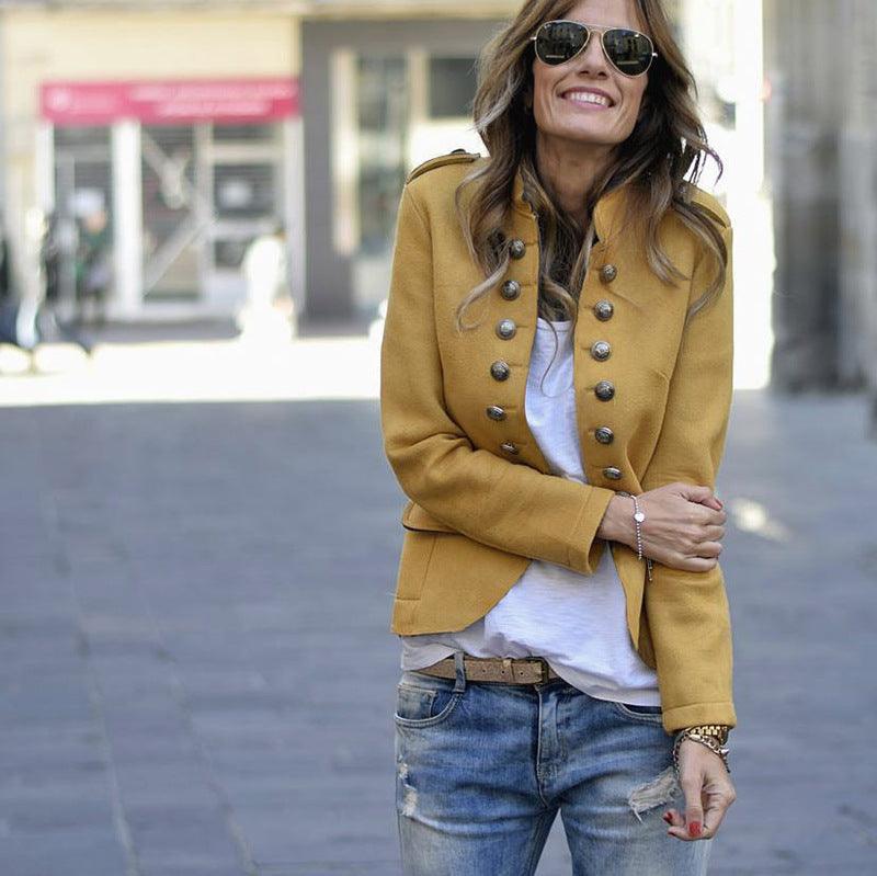 Autumn and winter fashion button blazer - melvincucci