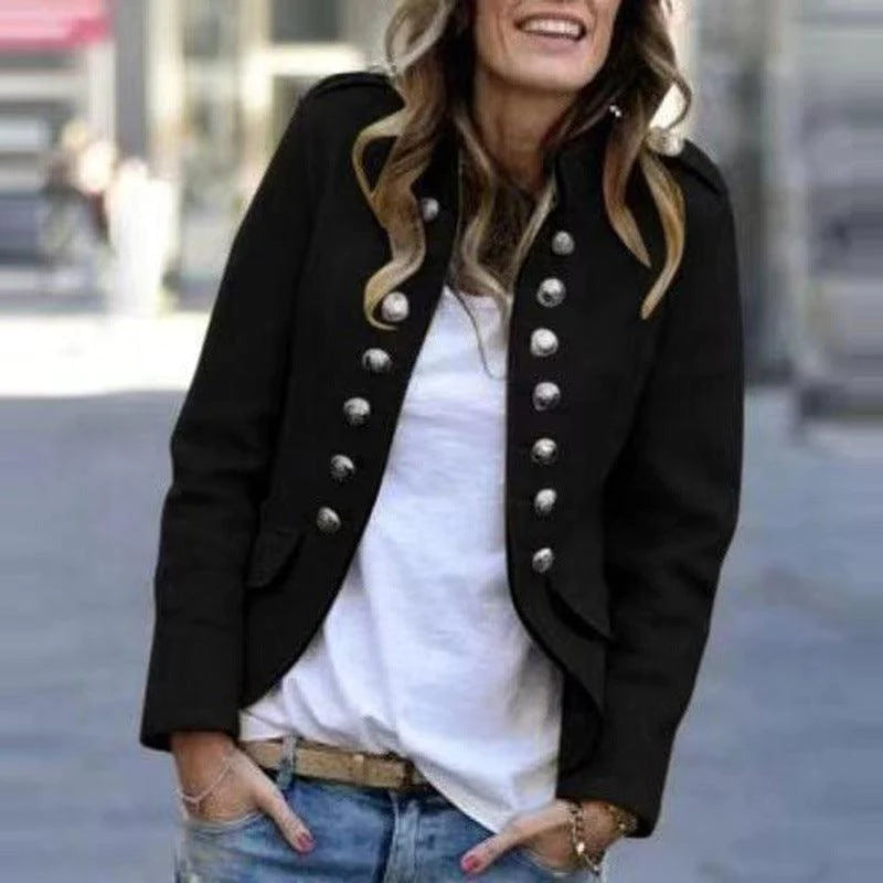 Autumn and winter fashion button blazer - melvincucci