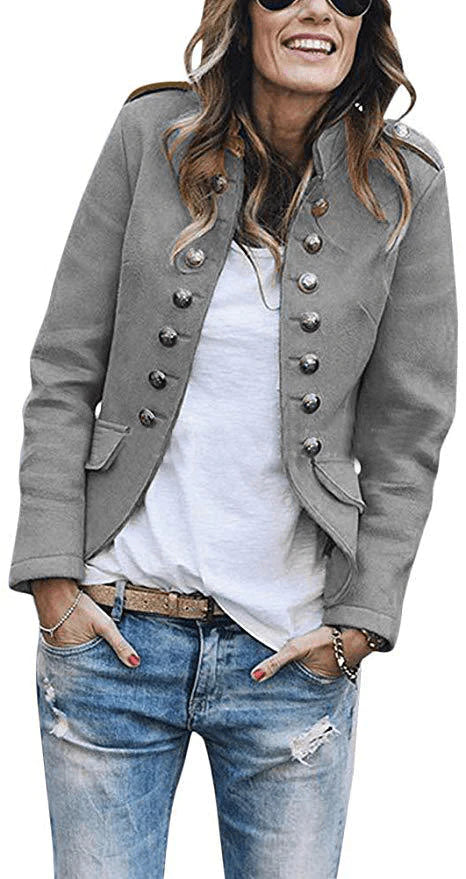 Autumn and winter fashion button blazer - melvincucci