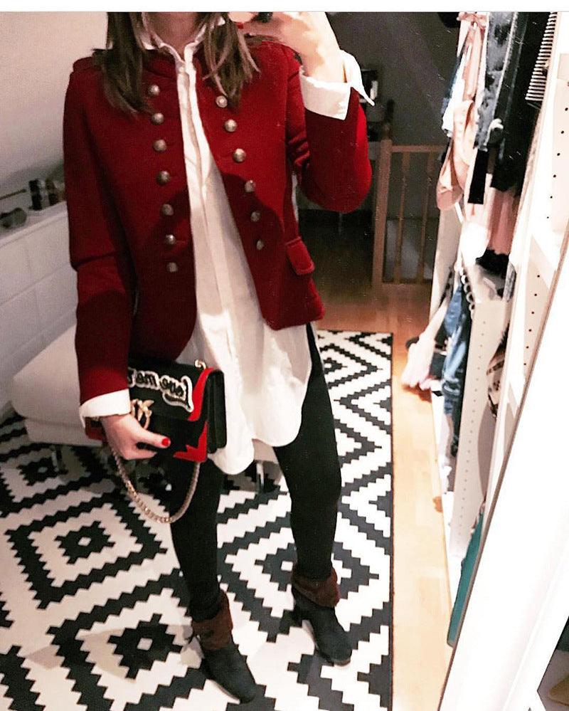 Autumn and winter fashion button blazer - melvincucci
