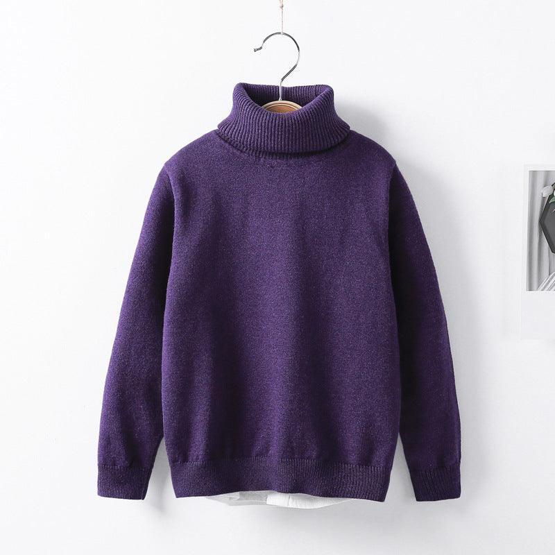 Autumn and winter high collar children's knitwear - melvincucci