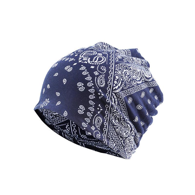 Autumn And Winter Windproof Earmuff Head Hat Cashew Flower Print Pile Hat Men And Women - melvincucci