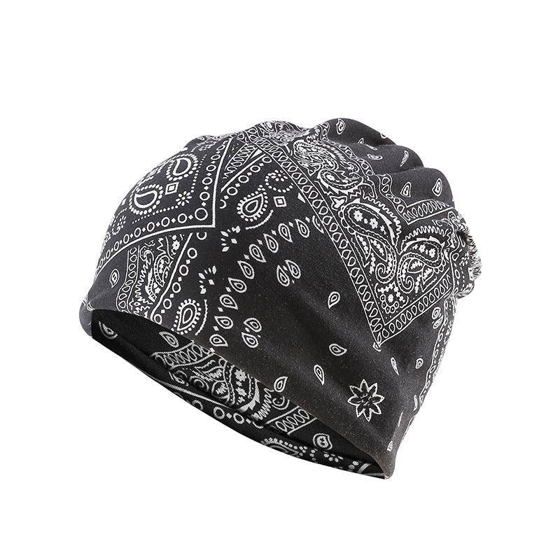 Autumn And Winter Windproof Earmuff Head Hat Cashew Flower Print Pile Hat Men And Women - melvincucci