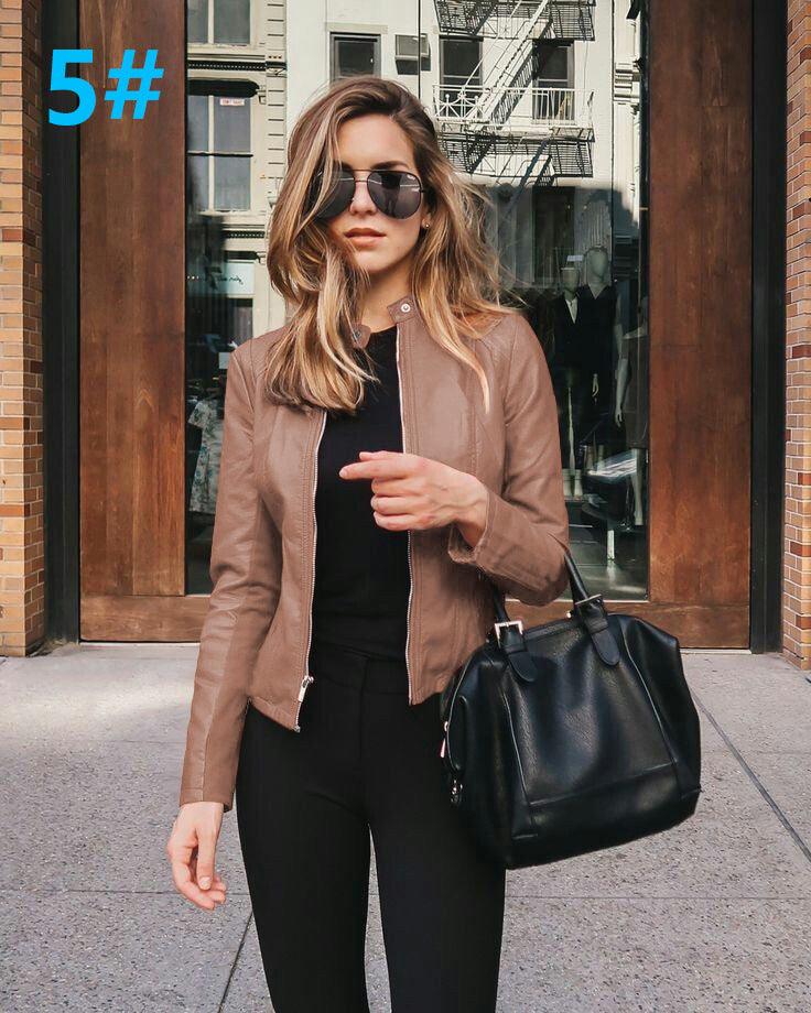 Autumn And Winter Women Fashion Leather Pu Suit Jacket - melvincucci