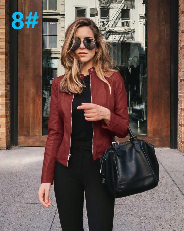 Autumn And Winter Women Fashion Leather Pu Suit Jacket - melvincucci