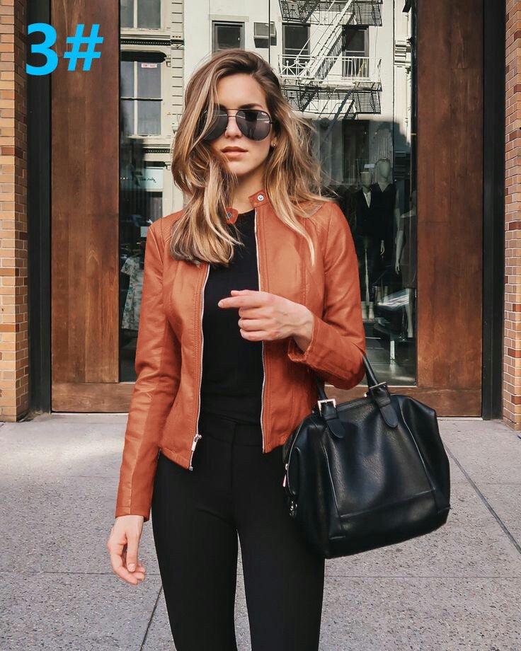 Autumn And Winter Women Fashion Leather Pu Suit Jacket - melvincucci