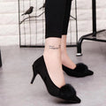 Autumn new style women's single shoe shallowly hairy maomo shoes fashion pointed high heels European station suede shoes - melvincucci