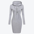 Autumn Winter Women Hoodies Sweatshirts Long-sleeved Dress - melvincucci