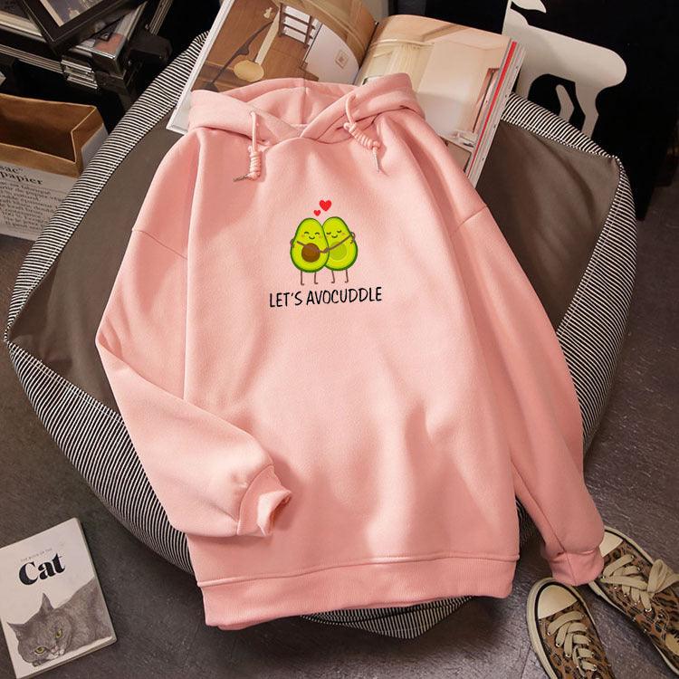 Avocado Hoodie Sweatshirt Hooded Sweater Men And Women Plus Velvet Loose - melvincucci