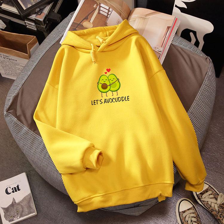 Avocado Hoodie Sweatshirt Hooded Sweater Men And Women Plus Velvet Loose - melvincucci
