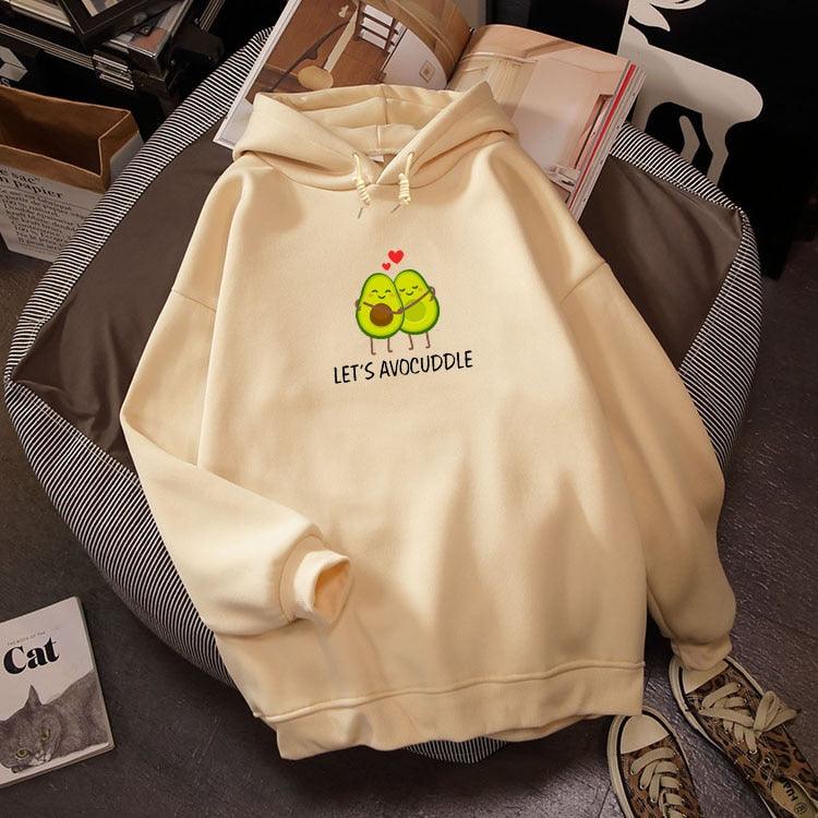 Avocado Hoodie Sweatshirt Hooded Sweater Men And Women Plus Velvet Loose - melvincucci